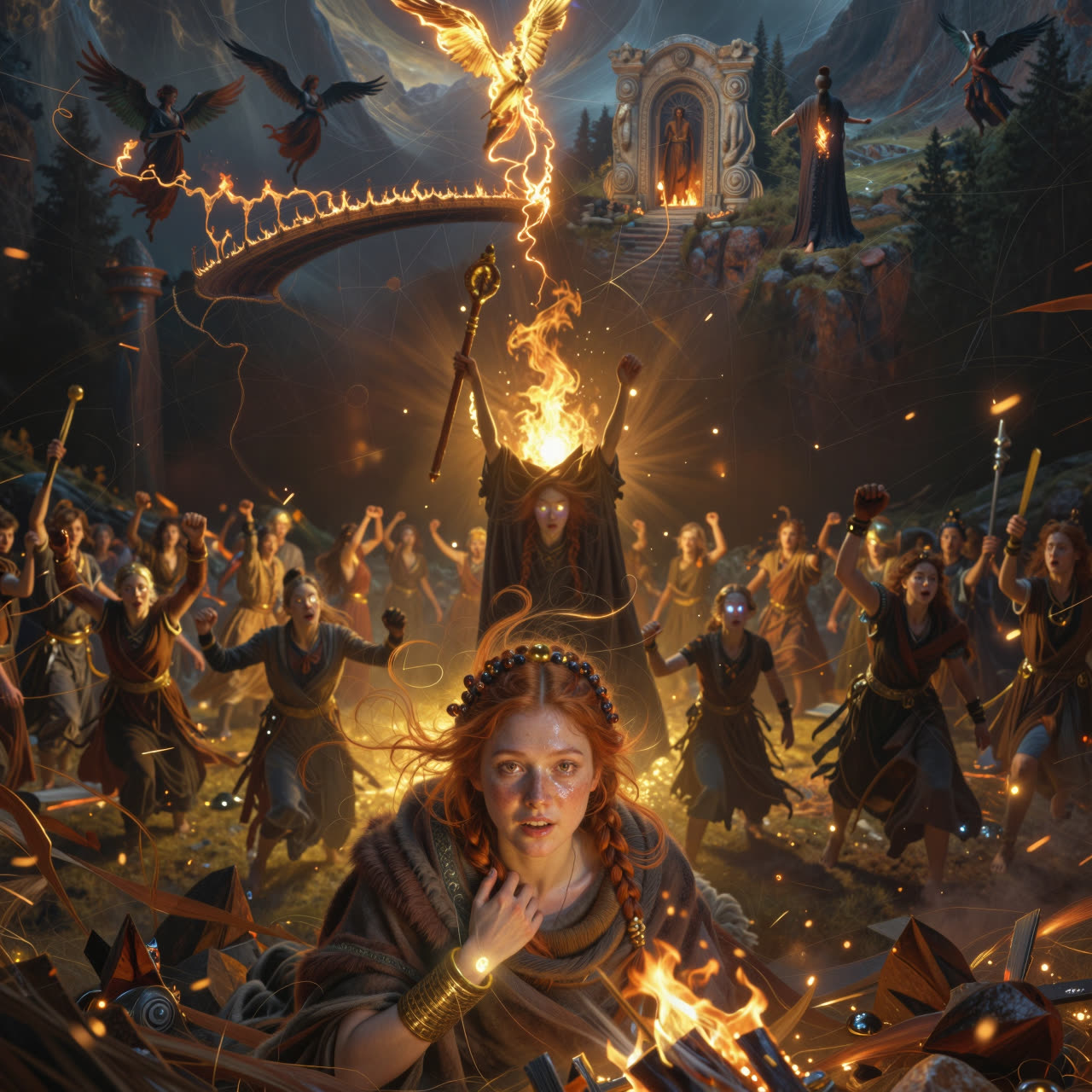 The rite of fire in the clearing