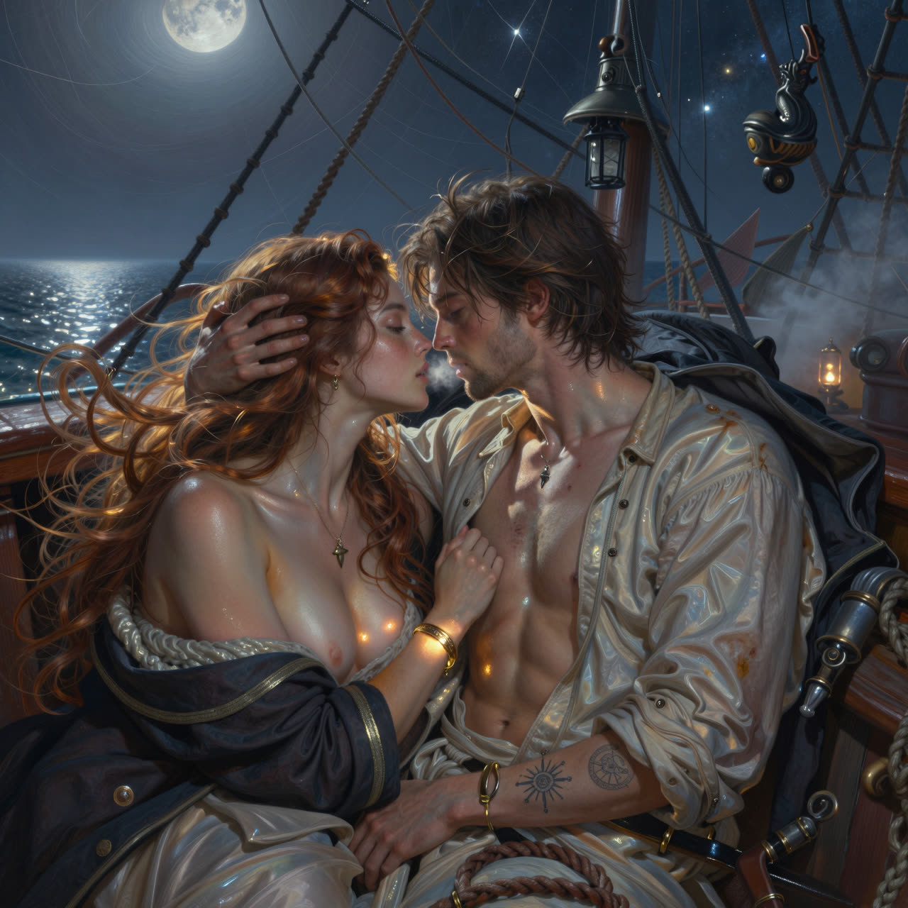 Naya and Elias under the moon